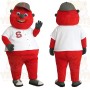 Red White Baseball Player Mascot Costume