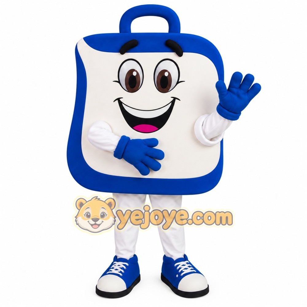Blue White Clipboard Mascot Costume Blue White Clipboard Mascot Costume