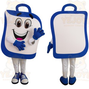 Blue White Clipboard Mascot Costume