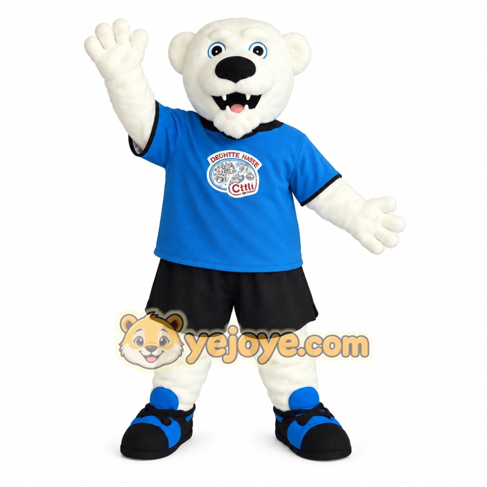 White Blue Polar Bear Mascot Costume White Blue Polar Bear Mascot Costume