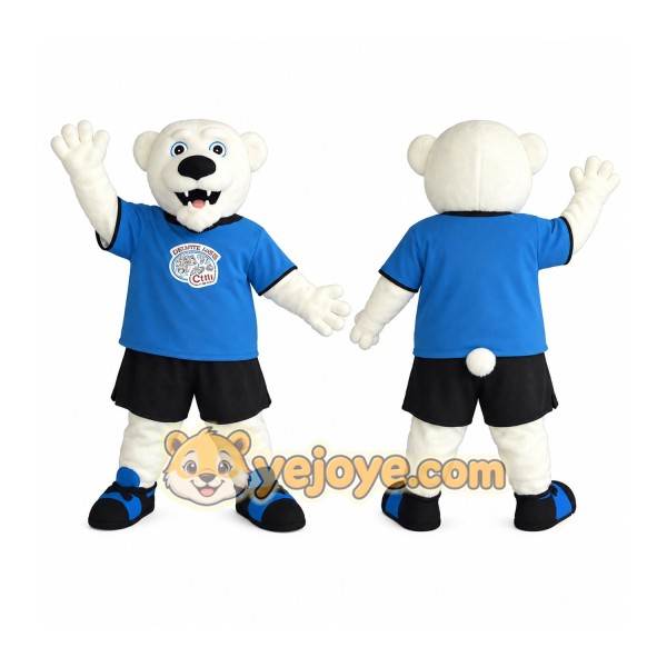 White Blue Polar Bear Mascot Costume