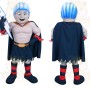 Blue Gray Superhero Man Mascot Costume