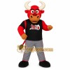 Red Black Grey Bull Mascot Costume Red Black Grey Bull Mascot Costume
