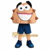 Peach Navy Smiling Boy Mascot Costume Peach Navy Smiling Boy Mascot Costume