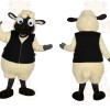 Cream Black Sheep Mascot Costume