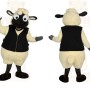 Cream Black Sheep Mascot Costume