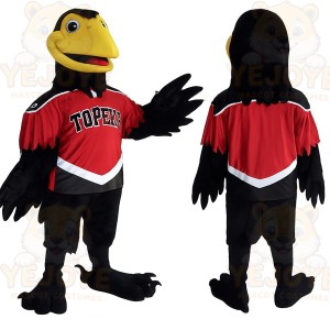 Black Red Yellow Bird Mascot Costume