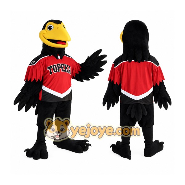 Black Red Yellow Bird Mascot Costume
