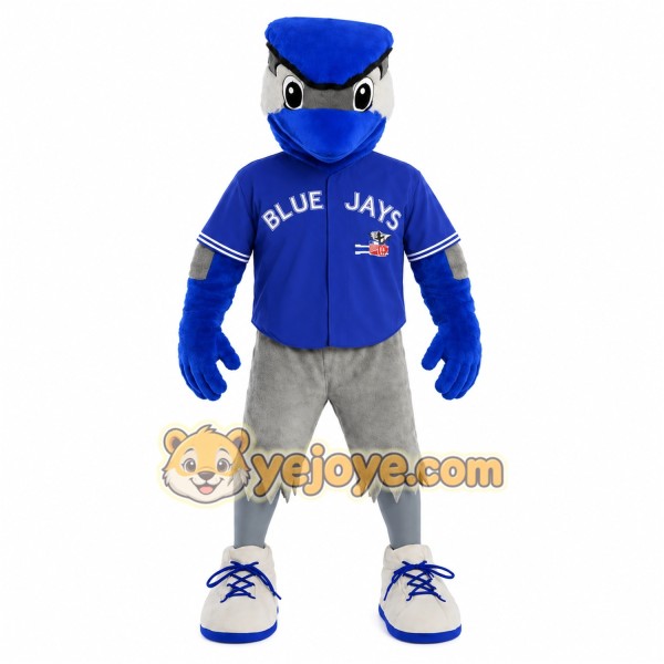 Blue Gray White Blue Jay Mascot Costume