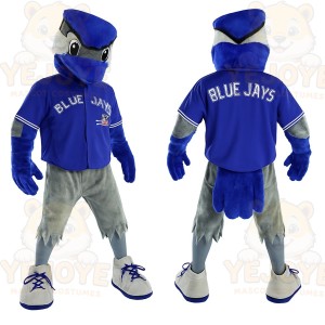 Blue Gray White Blue Jay Mascot Costume