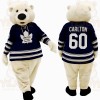White Navy Polar Bear Hockey Mascot Costume