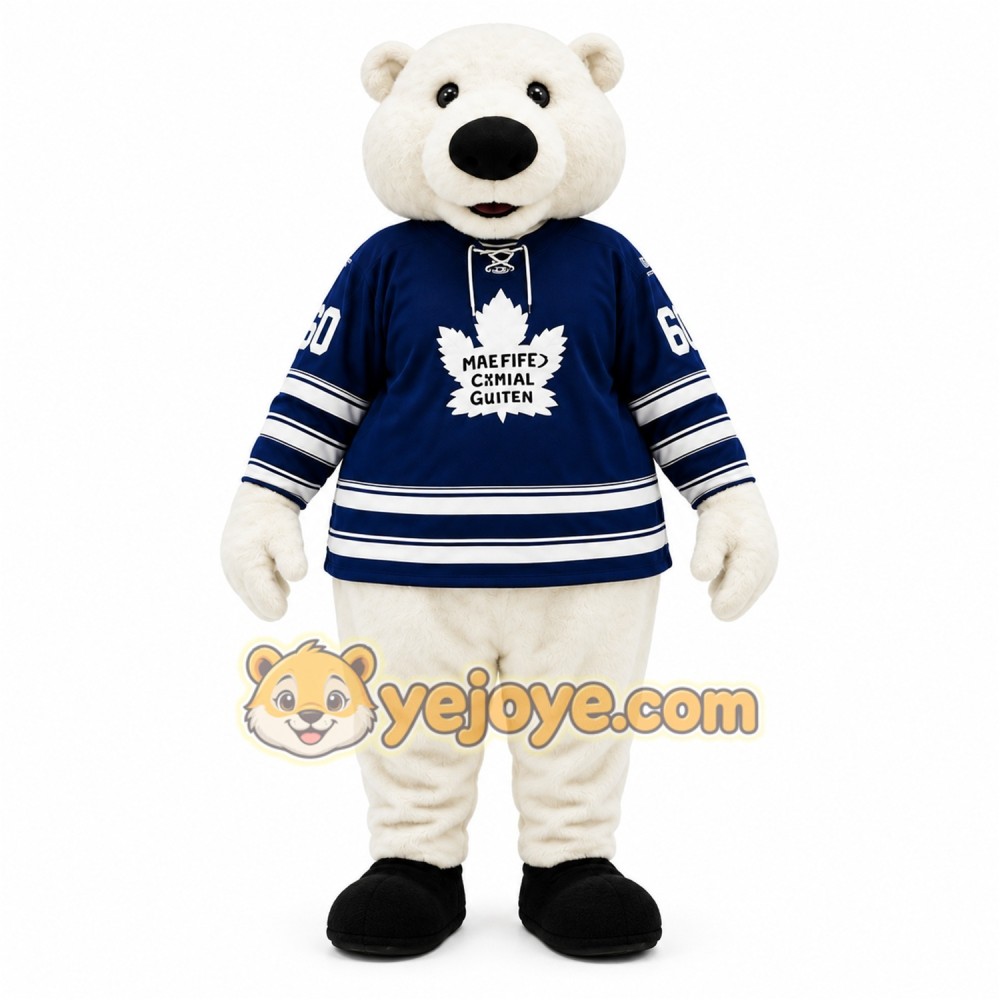 White Navy Polar Bear Hockey Mascot Costume White Navy Polar Bear Hockey Mascot Costume