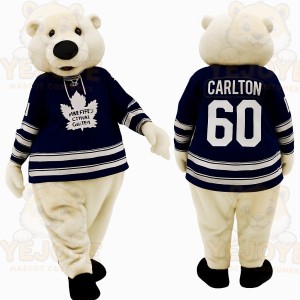 White Navy Polar Bear Hockey Mascot Costume