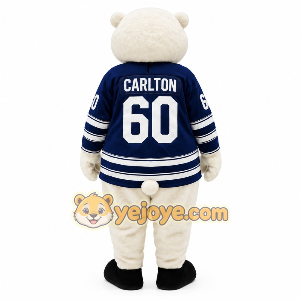 White Navy Polar Bear Hockey Mascot Costume White Navy Polar Bear Hockey Mascot Costume