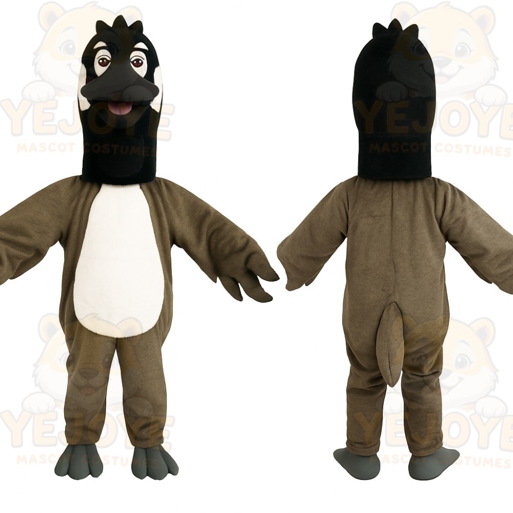 Brown Black White Goose Mascot Costume