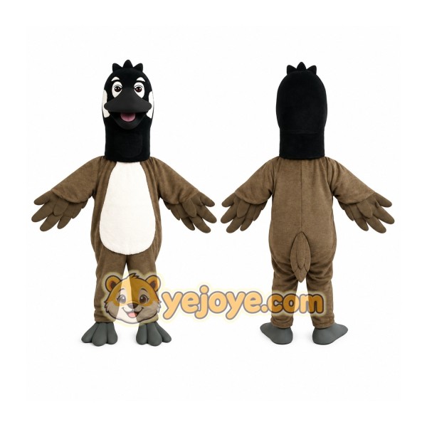 Brown Black White Goose Mascot Costume