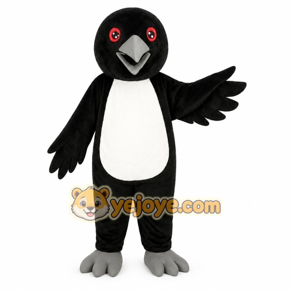 Black White Gray Red Eyed Penguin Mascot Costume