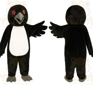Black White Gray Red Eyed Penguin Mascot Costume