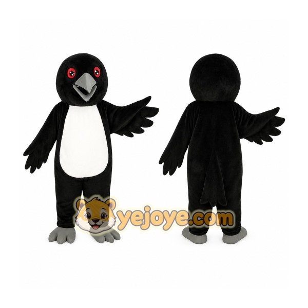 Black White Gray Red Eyed Penguin Mascot Costume
