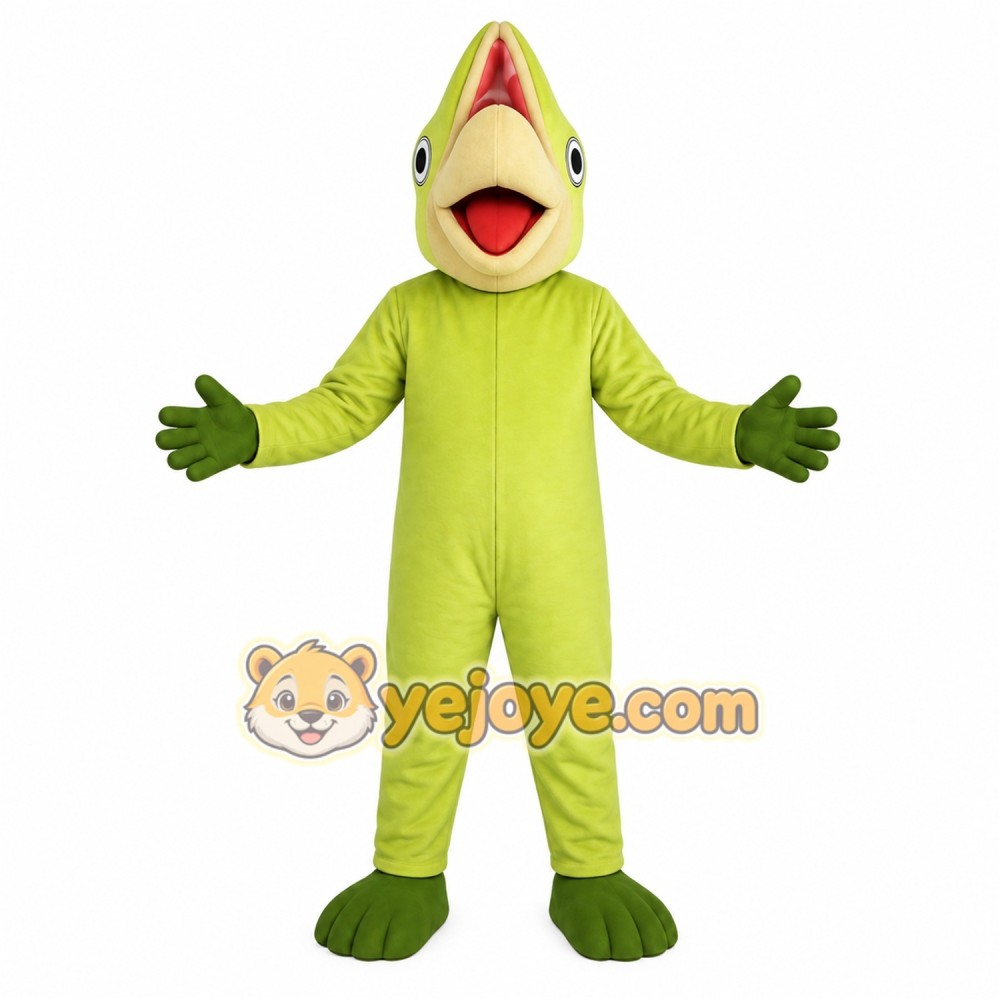 Light Green Yellow Lizard Mascot Costume Light Green Yellow Lizard Mascot Costume