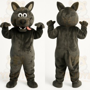 Dark Gray Wolf Mascot Costume