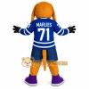 Brown White Blue Hockey Dog Mascot Costume