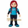 Teal Navy Red Haired Girl Mascot Costume
