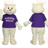 White Purple Cat Mascot Costume