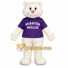 White Purple Cat Mascot Costume