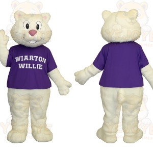 White Purple Cat Mascot Costume