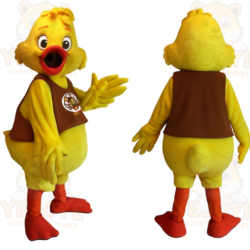 Yellow Brown Red Duckling Mascot Costume
