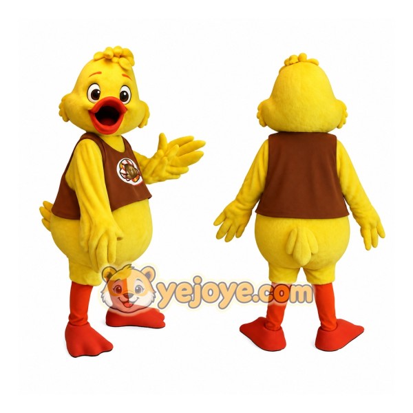 Yellow Brown Red Duckling Mascot Costume