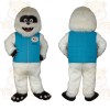 White Blue Yeti Mascot Costume
