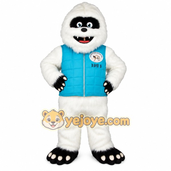 White Blue Yeti Mascot Costume White Blue Yeti Mascot Costume