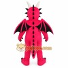 Hot Pink White Black Dragon Mascot Costume