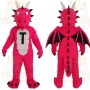 Hot Pink White Black Dragon Mascot Costume