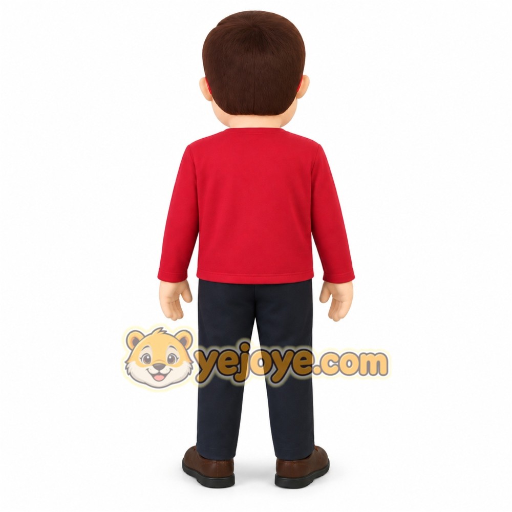 Red Black Glasses Nerd Man Mascot Costume Red Black Glasses Nerd Man Mascot Costume