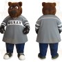 Brown Gray Navy Hockey Bear Mascot Costume