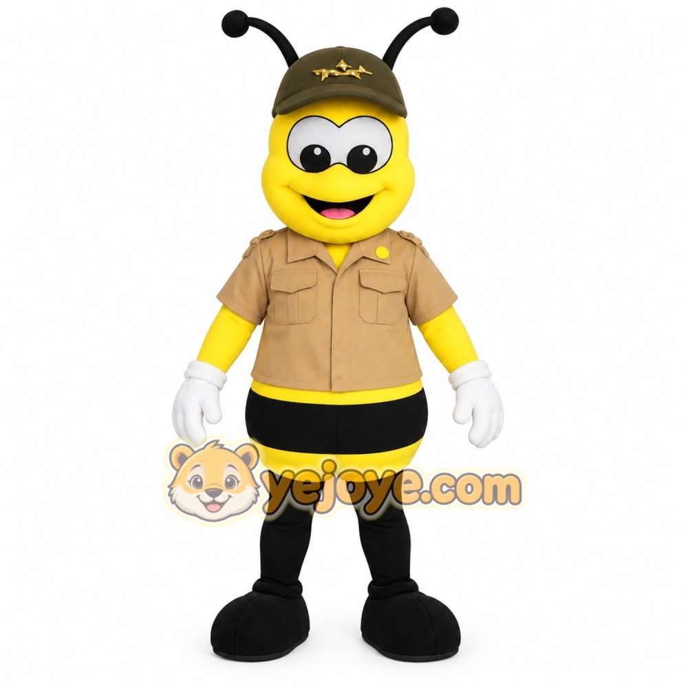 Yellow Black Tan Bee Mascot Costume