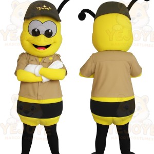 Yellow Black Tan Bee Mascot Costume