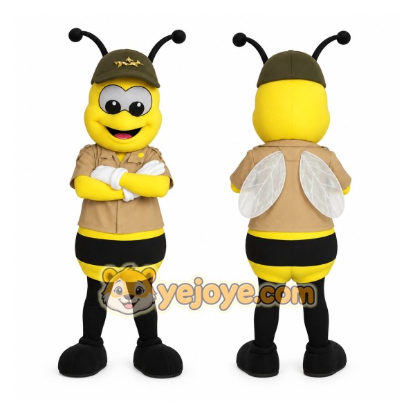 Yellow Black Tan Bee Mascot Costume