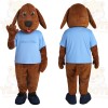 Brown Dog With Light Blue Shirt Mascot Costume