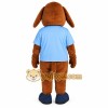 Brown Dog With Light Blue Shirt Mascot Costume