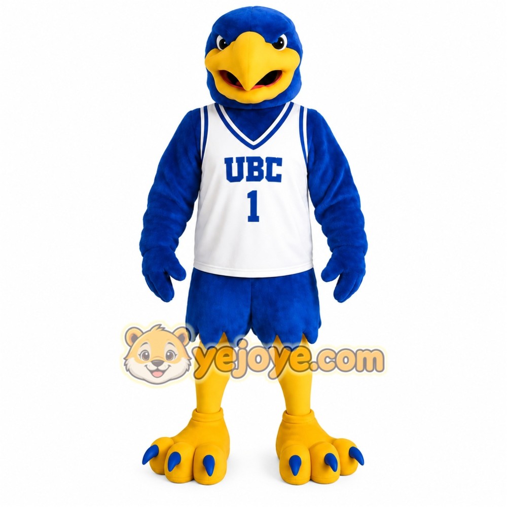 Blue Yellow Eagle Basketball Mascot Costume