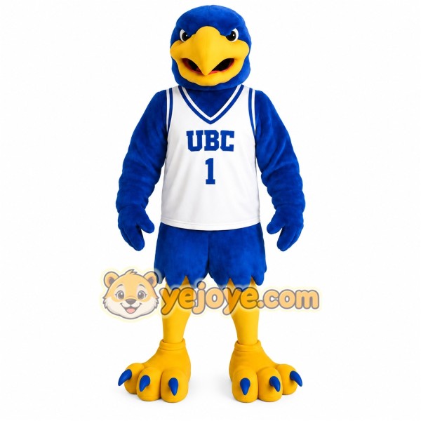Blue Yellow Eagle Basketball Mascot Costume