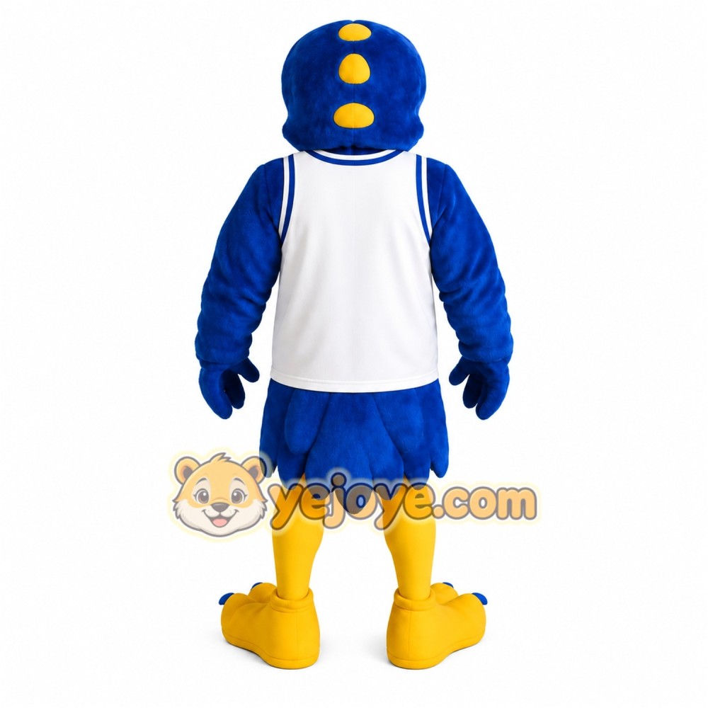 Blue Yellow Eagle Basketball Mascot Costume