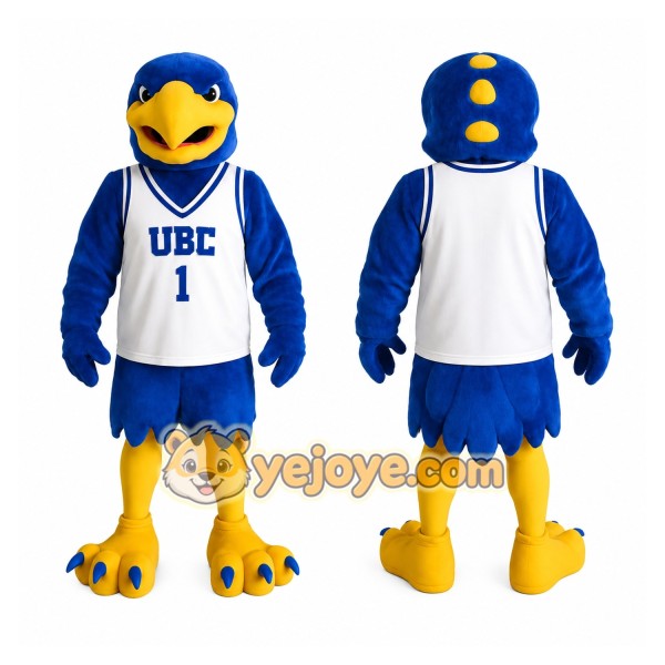 Blue Yellow Eagle Basketball Mascot Costume