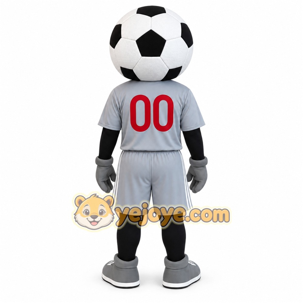 Black White Gray Soccer Ball Mascot Costume Black White Gray Soccer Ball Mascot Costume