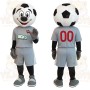 Black White Gray Soccer Ball Mascot Costume