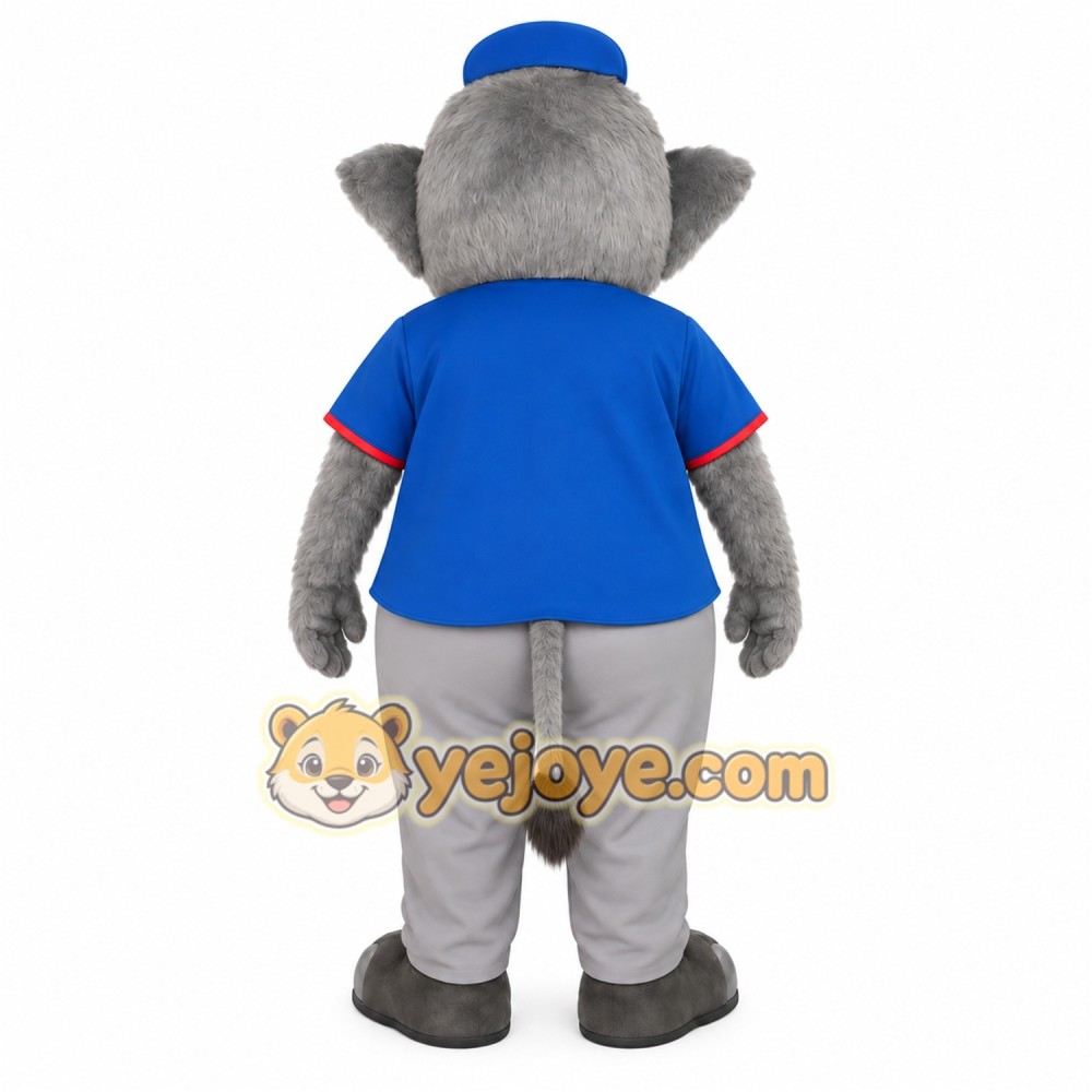 Gray Blue Elephant Baseball Mascot Costume Gray Blue Elephant Baseball Mascot Costume